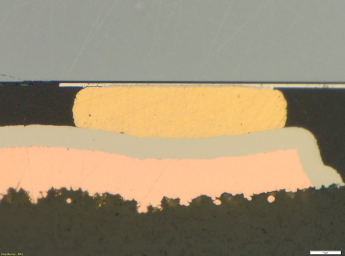 cross section after thermocompression bonding